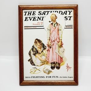 Vtg Print Cover March 5, 1932 The Saturday Evening Post Living Mannequin Framed